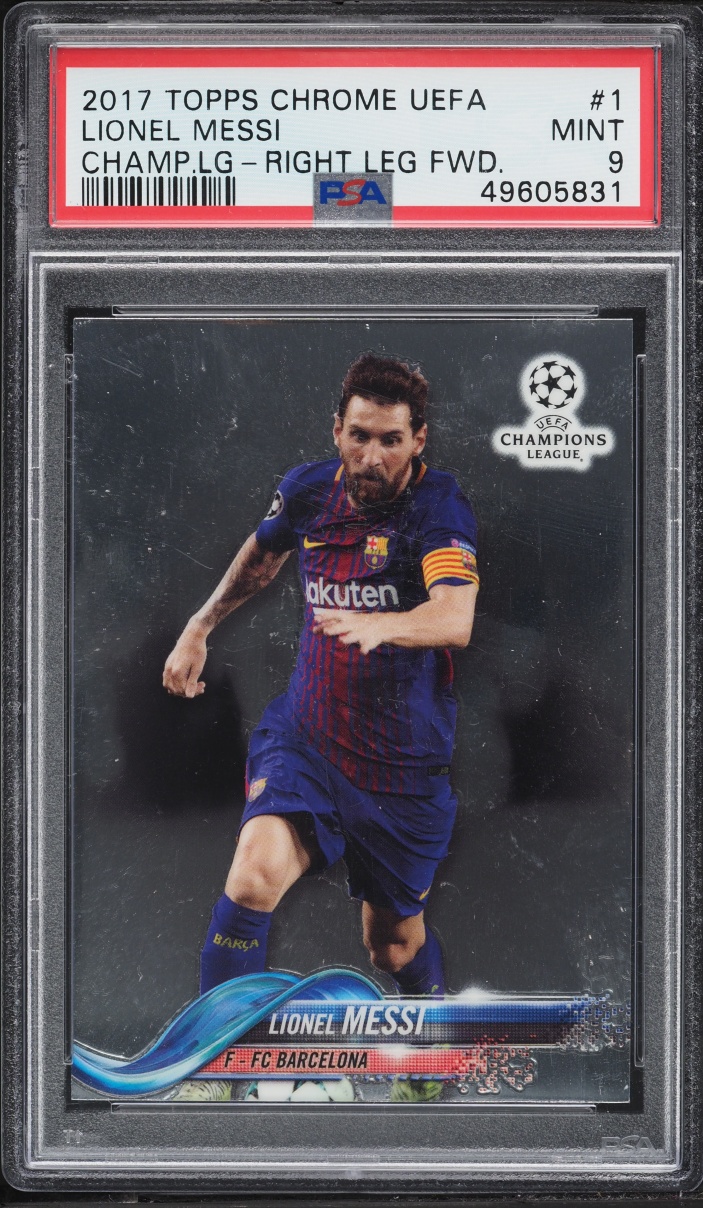 2017 Topps Chrome UEFA Champions League Lionel Messi #1 PSA 9 MINT
