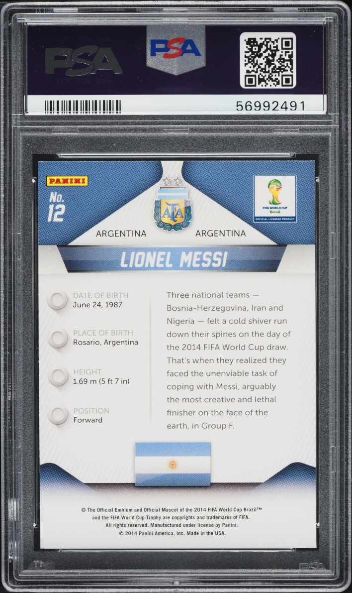 2014 Panini Prizm World Cup Lionel Messi #12 PSA 10 GEM MINT