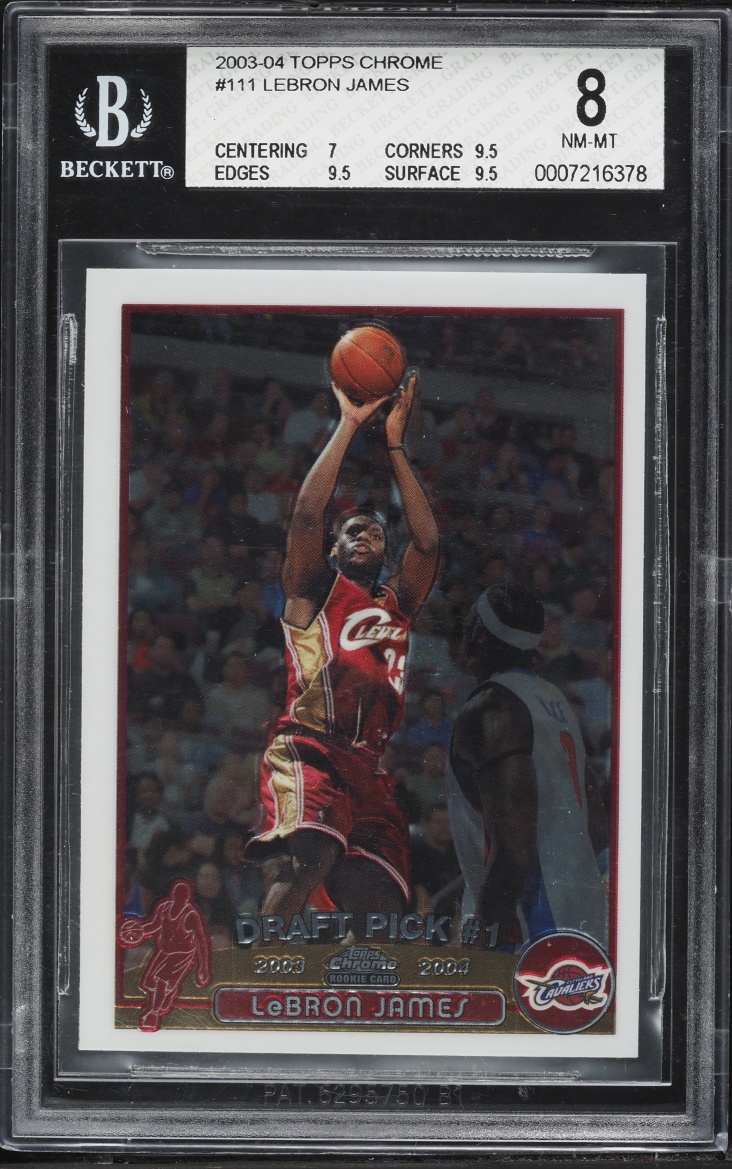 2003 Topps Chrome LeBron James ROOKIE #111 BGS 8 NM-MT