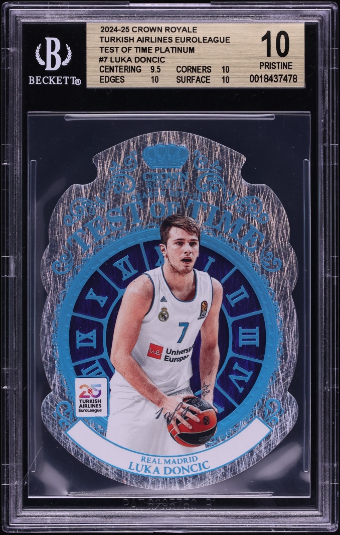 2024 Crown Royale Turkish Airlines Euroleague Test Of Time Pltm Luka Doncic #7 BGS 10 PRISTINE