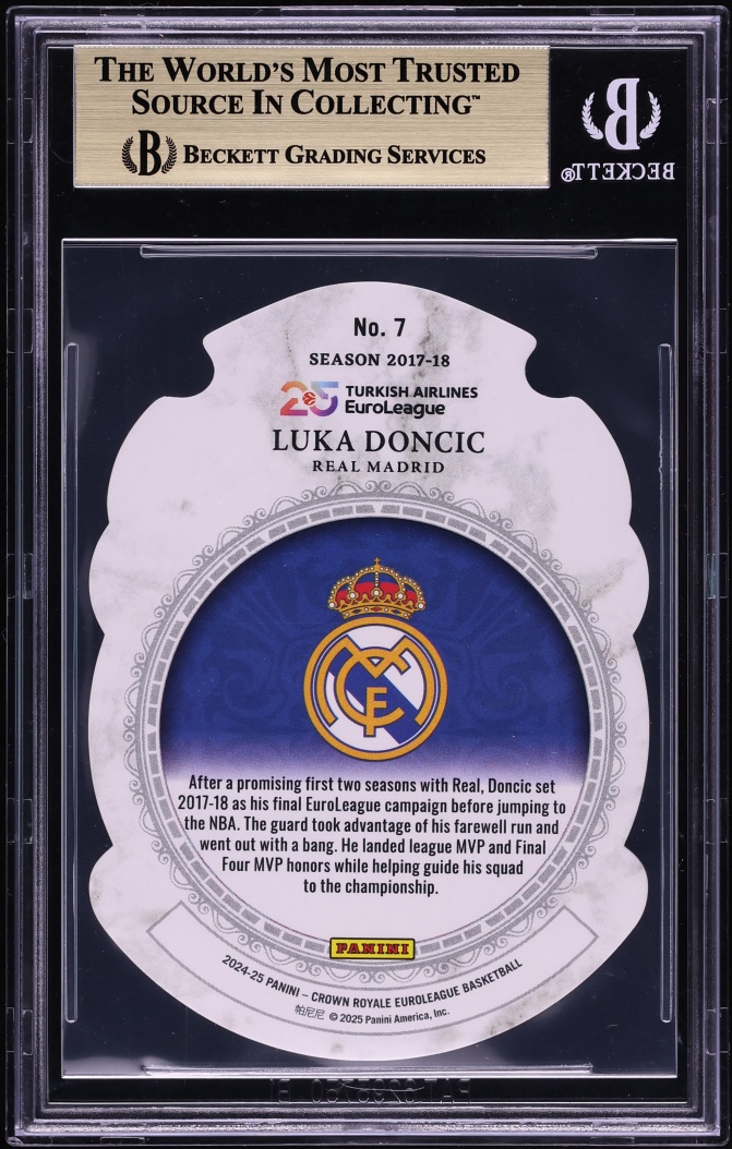 2024 Crown Royale Turkish Airlines Euroleague Test Of Time Pltm Luka Doncic #7 BGS 10 PRISTINE