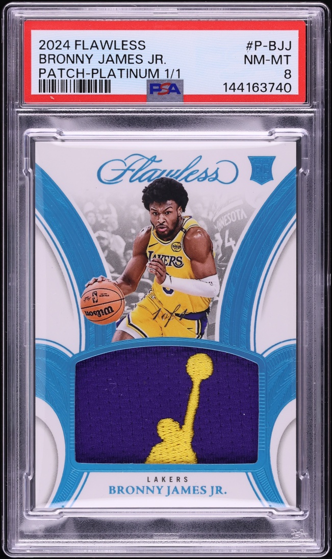 2024 Panini Flawless Platinum Bronny James Jr. ROOKIE PATCH 1/1 #P-BJJ PSA 8 NM-MT
