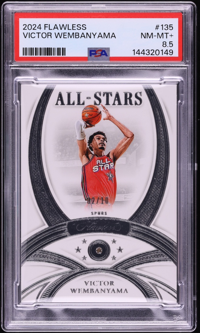 2024 Panini Flawless Victor Wembanyama /10 #135 PSA 8.5 NM-MT+