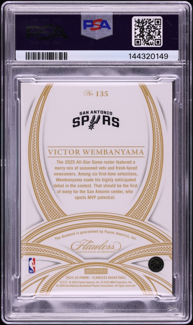 2024 Panini Flawless Victor Wembanyama /10 #135 PSA 8.5 NM-MT+