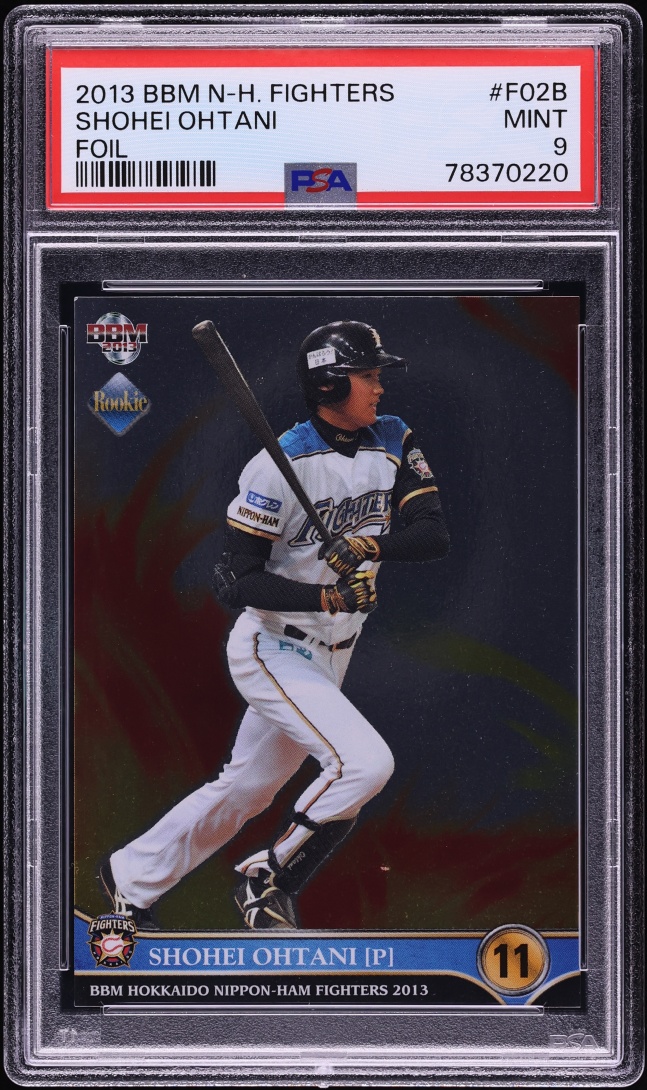 2013 BBM Hokkaido Nippon Ham Fighters Foil Shohei Ohtani ROOKIE #F02B PSA 9 MINT