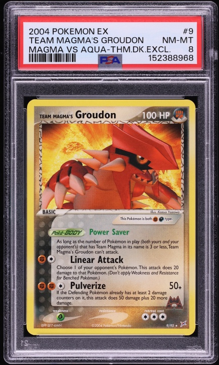 2004 Pokemon Ex Team Magma Vs Team Aqua Team Magma's Groudon #9 PSA 8 NM-MT
