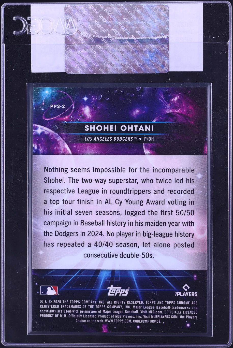 2025 Topps Chrome Cosmic Planetary Pursuit Sun Shohei Ohtani #PPS-2 CGC AUTH