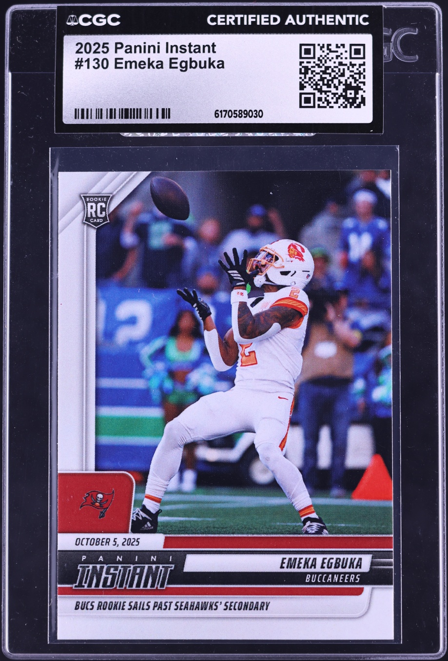 2025 Panini Instant Emeka Egbuka ROOKIE /523 #130 CGC AUTH