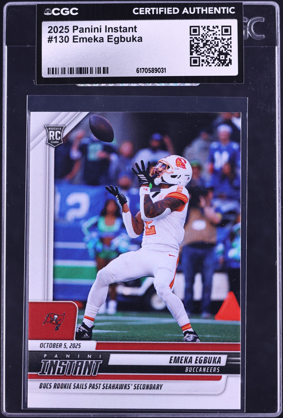 2025 Panini Instant Emeka Egbuka ROOKIE /523 #130 CGC AUTH