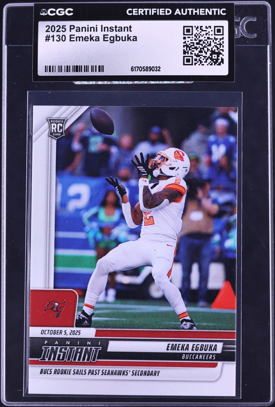 2025 Panini Instant Emeka Egbuka ROOKIE /523 #130 CGC AUTH