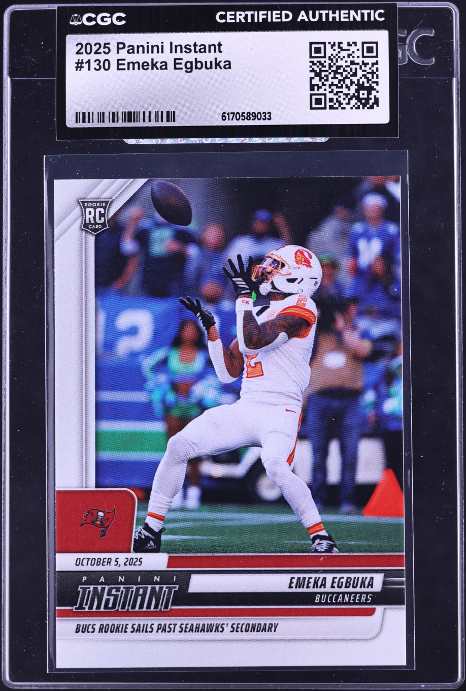 2025 Panini Instant Emeka Egbuka ROOKIE /523 #130 CGC AUTH