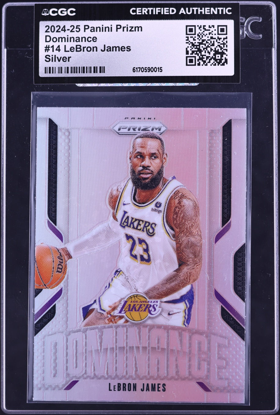 2024 Panini Prizm Dominance Silver LeBron James #14 CGC AUTH