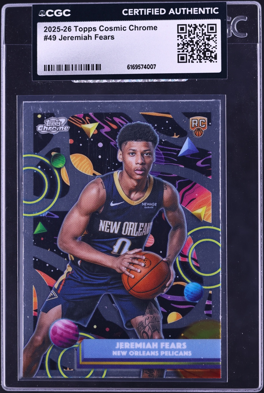 2025 Topps Chrome Cosmic Jeremiah Fears ROOKIE #49 CGC AUTH