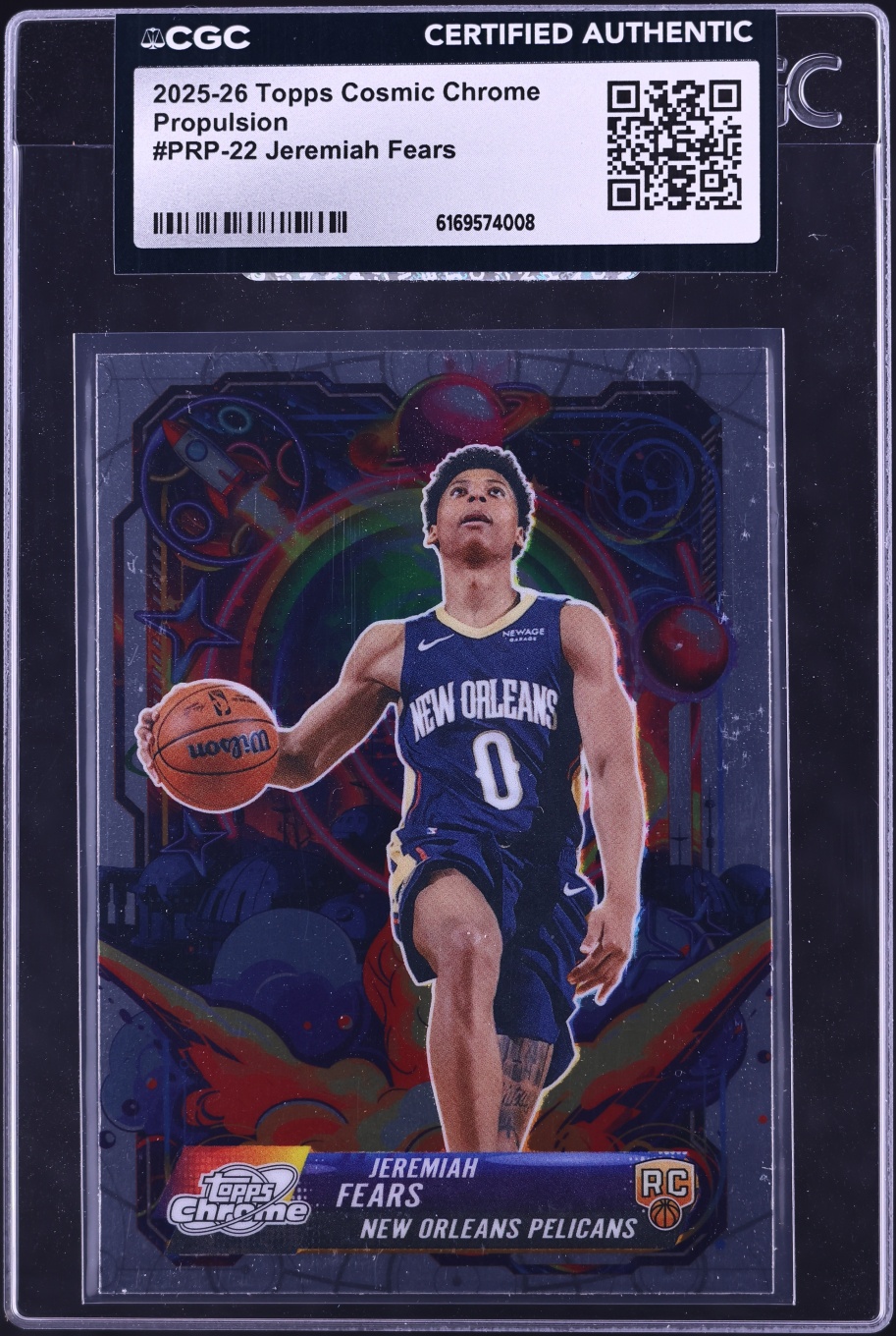 2025 Topps Chrome Cosmic Propulsion Jeremiah Fears ROOKIE #PRP-22 CGC AUTH