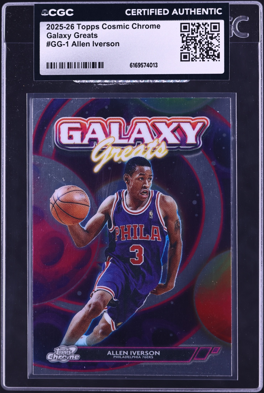 2025 Topps Chrome Cosmic Galaxy Greats Allen Iverson #GG-1 CGC AUTH