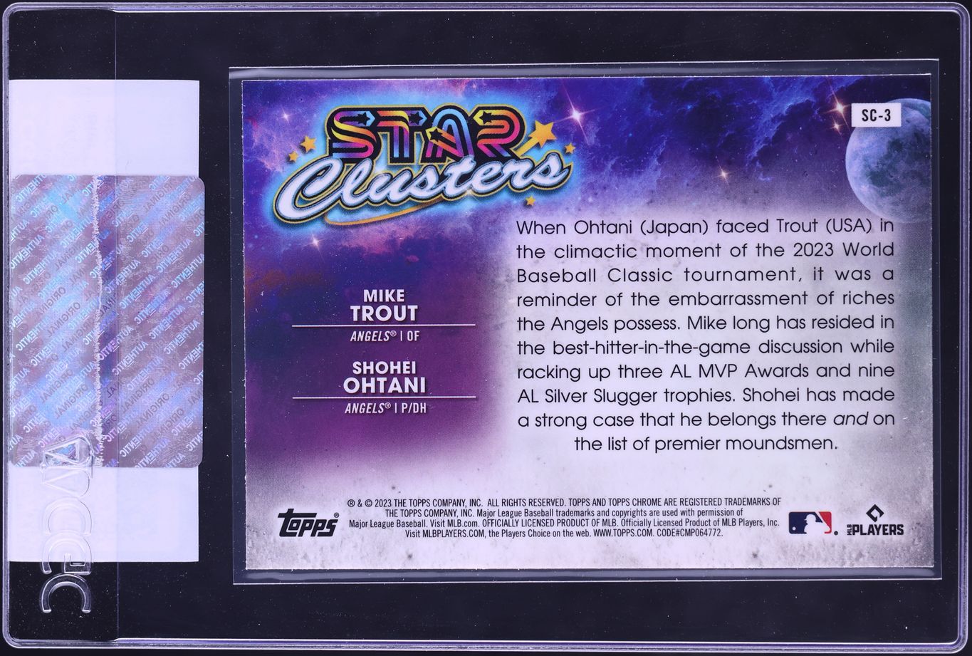 2023 Topps Cosmic Chrome Star Clusters Mike Trout Shohei Ohtani #SC-3 CGC AUTH