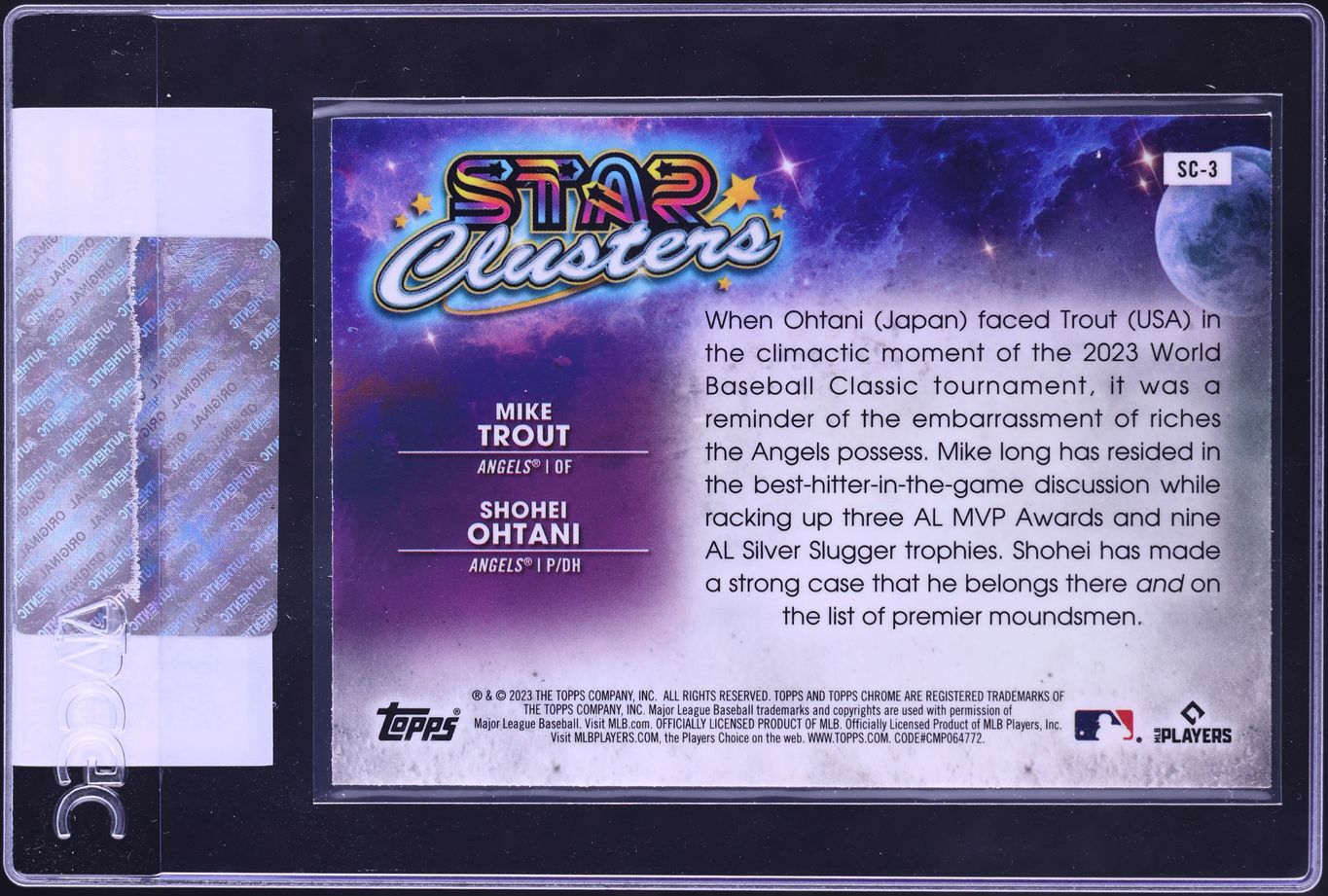 2023 Topps Cosmic Chrome Star Clusters Mike Trout Shohei Ohtani #SC-3 CGC AUTH