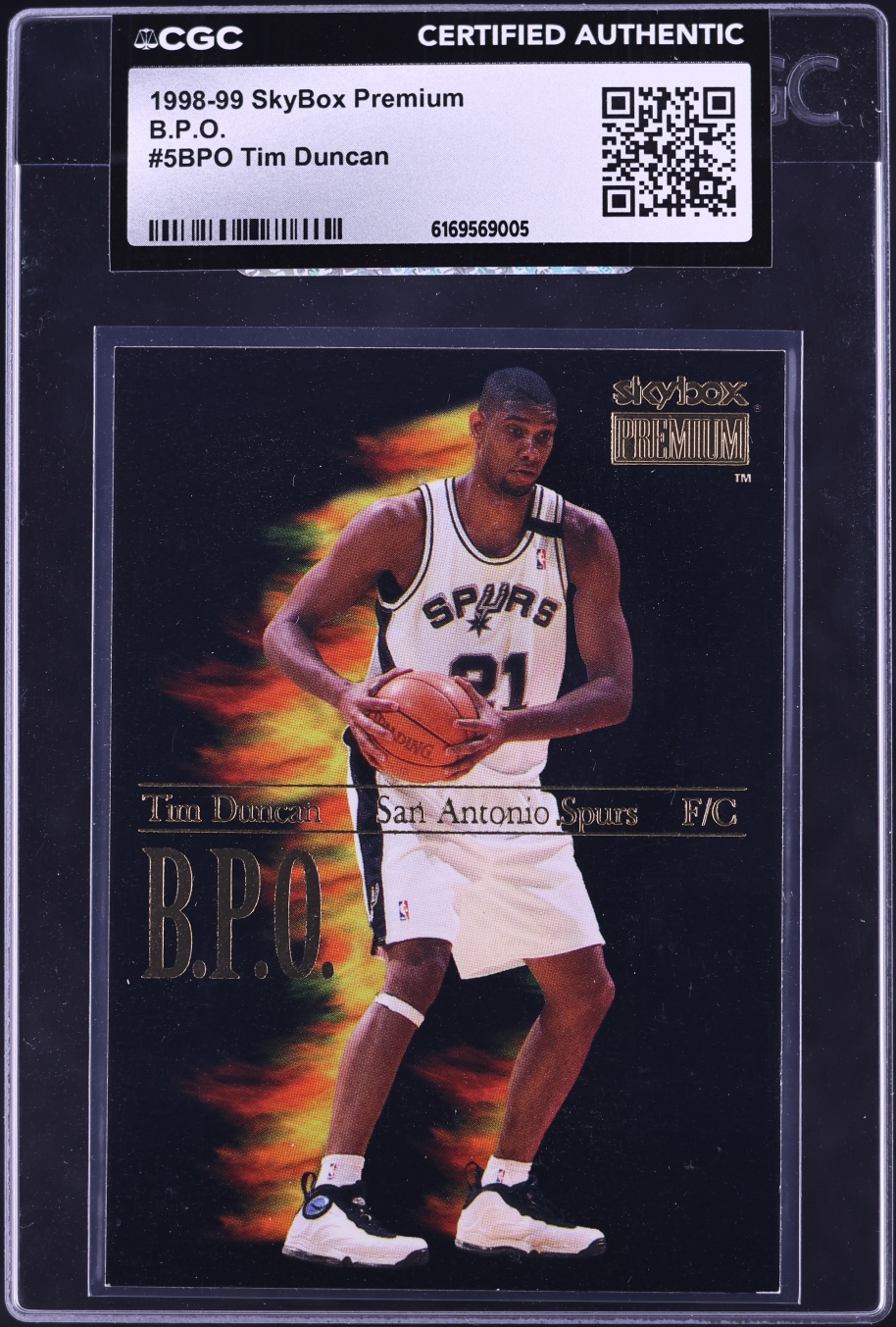 1998 Skybox Premium B.P.O. Tim Duncan #5BPO CGC AUTH