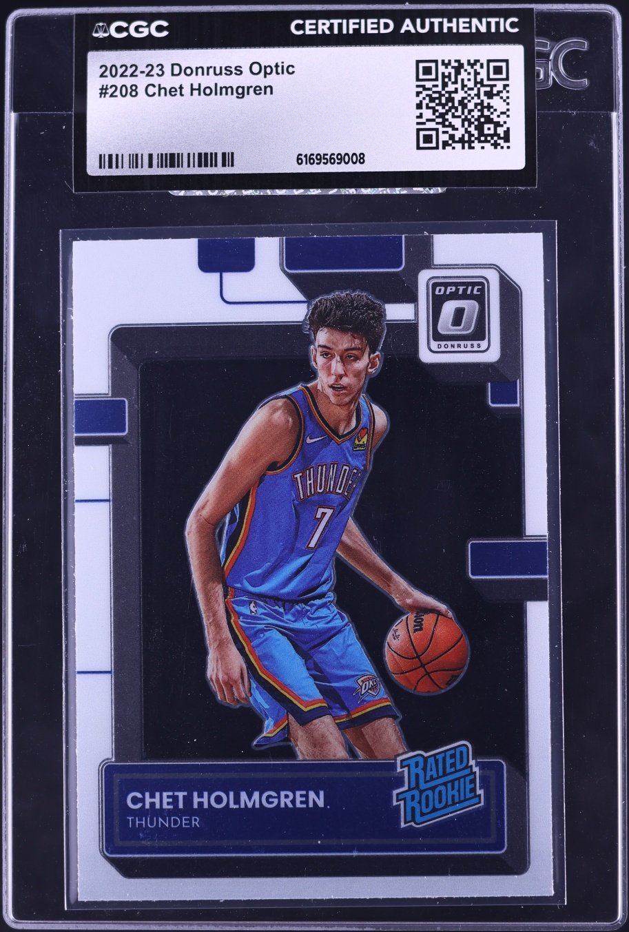 2022 Donruss Optic Chet Holmgren ROOKIE #208 CGC AUTH