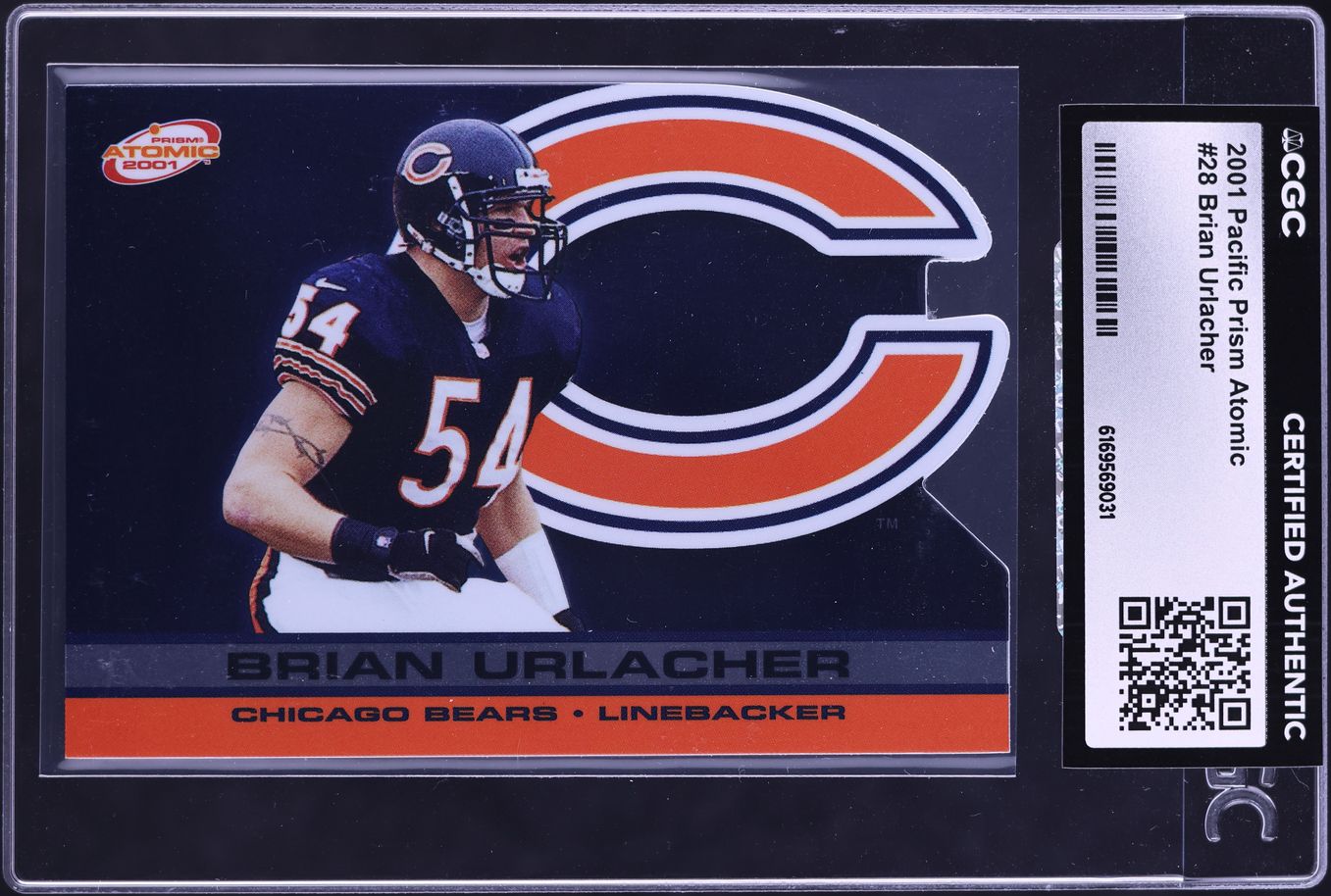 2001 Pacific Prism Atomic Brian Urlacher #28 CGC AUTH