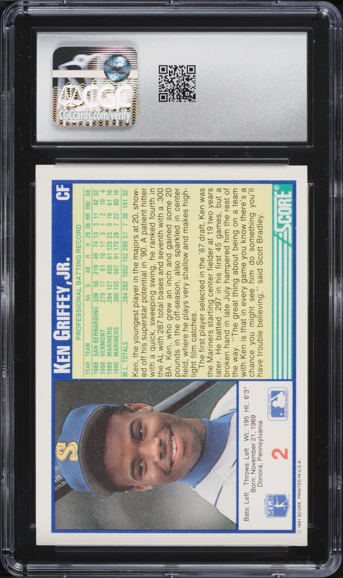 1991 Score Ken Griffey Jr. #2 CGC 8 NM-MT
