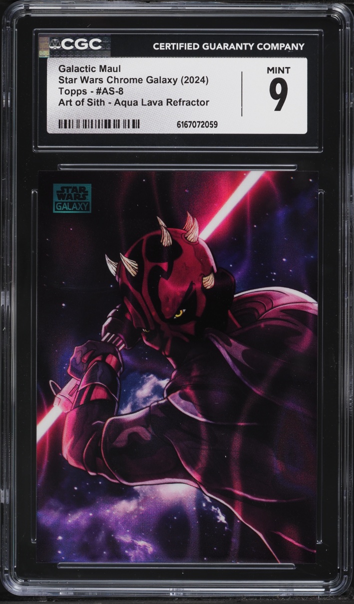 2024 Topps Star Wars Chrome Galaxy Art of Sith Aqua Lava Ref Galactic Maul #AS-8 CGC 9 MINT