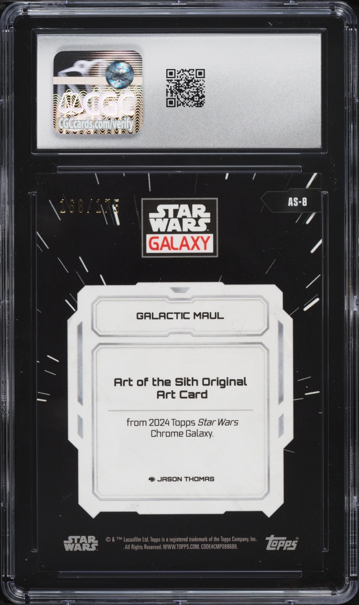 2024 Topps Star Wars Chrome Galaxy Art of Sith Aqua Lava Ref Galactic Maul #AS-8 CGC 9 MINT