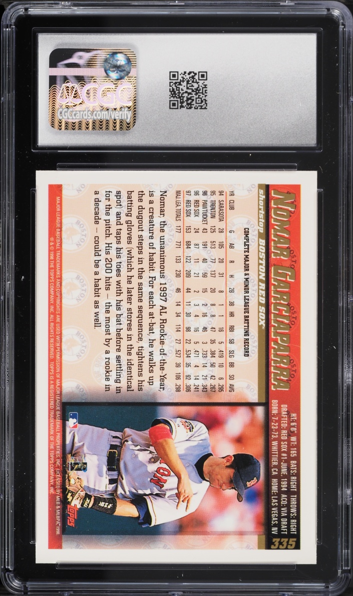 1998 Topps Nomar Garciaparra #335 CGC 10 GEM MINT