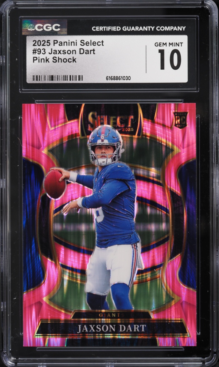 2025 Select Concourse Pink Shock Prizm Jaxson Dart ROOKIE #93 CGC 10 GEM MINT