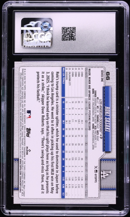 2026 Topps Roki Sasaki #66 CGC 10 GEM MINT