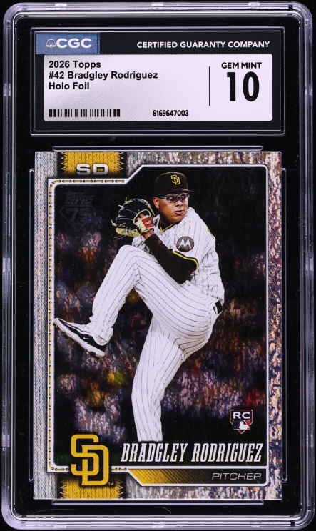 2026 Topps Holo Foil Bradgley Rodriguez ROOKIE #42 CGC 10 GEM MINT