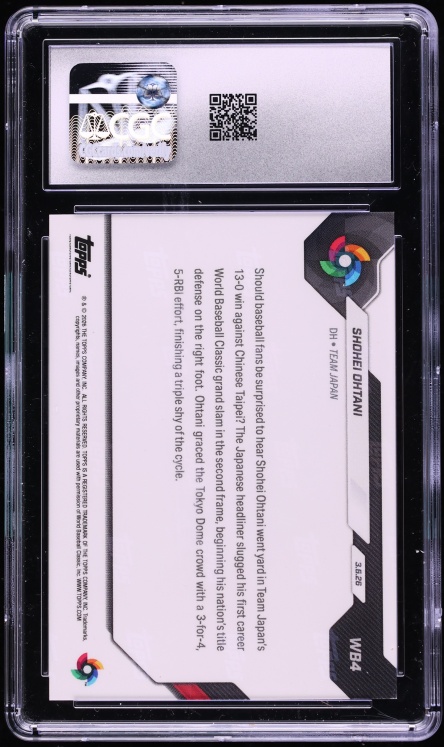 2026 Topps Now World Classic Shohei Ohtani #WB4 CGC 9.5 MINT+