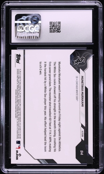 2026 Topps Now Munetaka Murakami ROOKIE #94 CGC 10 GEM MINT