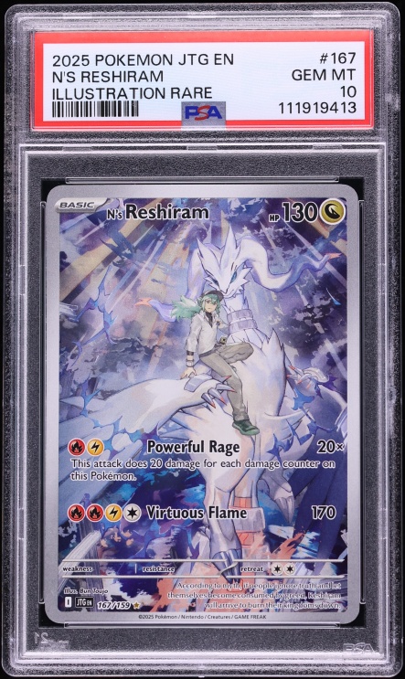 2025 Pokemon Scarlet & Violet Journey Together IR N's Reshiram #167 PSA 10 GEM MINT