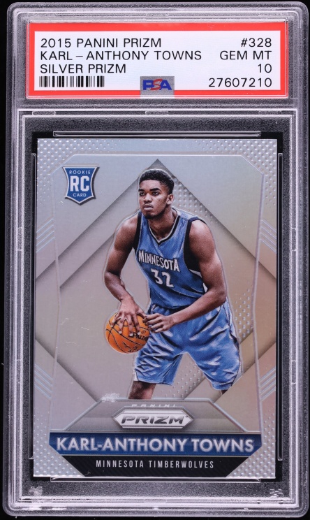2015 Panini Prizm Silver Karl-Anthony Towns ROOKIE #328 PSA 10 GEM MINT