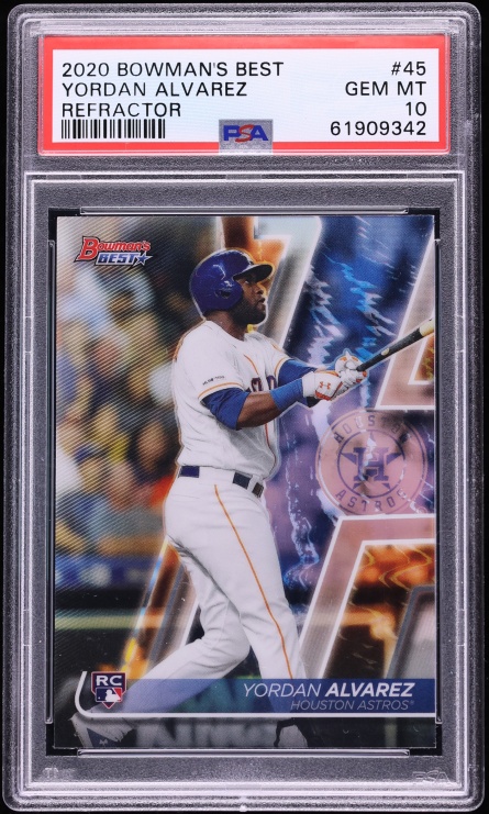 2020 Bowman's Best Refractor Yordan Alvarez ROOKIE #45 PSA 10 GEM MINT
