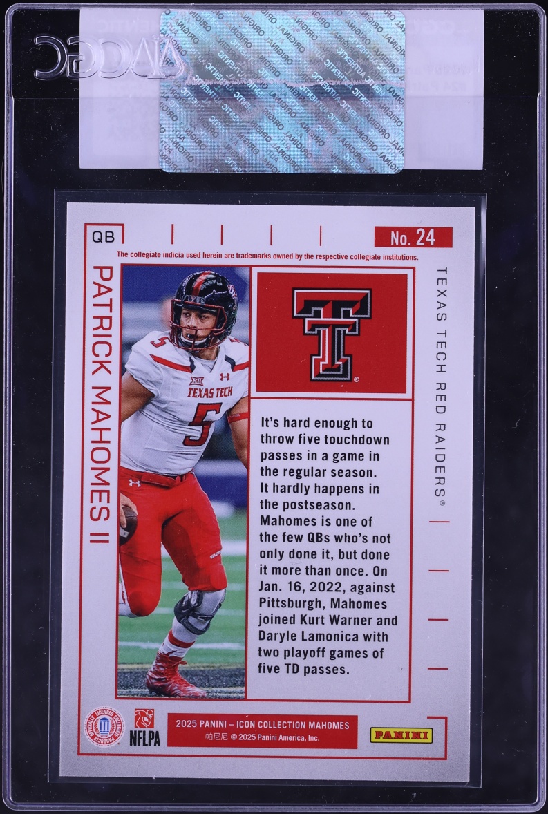 2025 Panini Icon Collection Mahomes Patrick Mahomes II #24 CGC AUTH