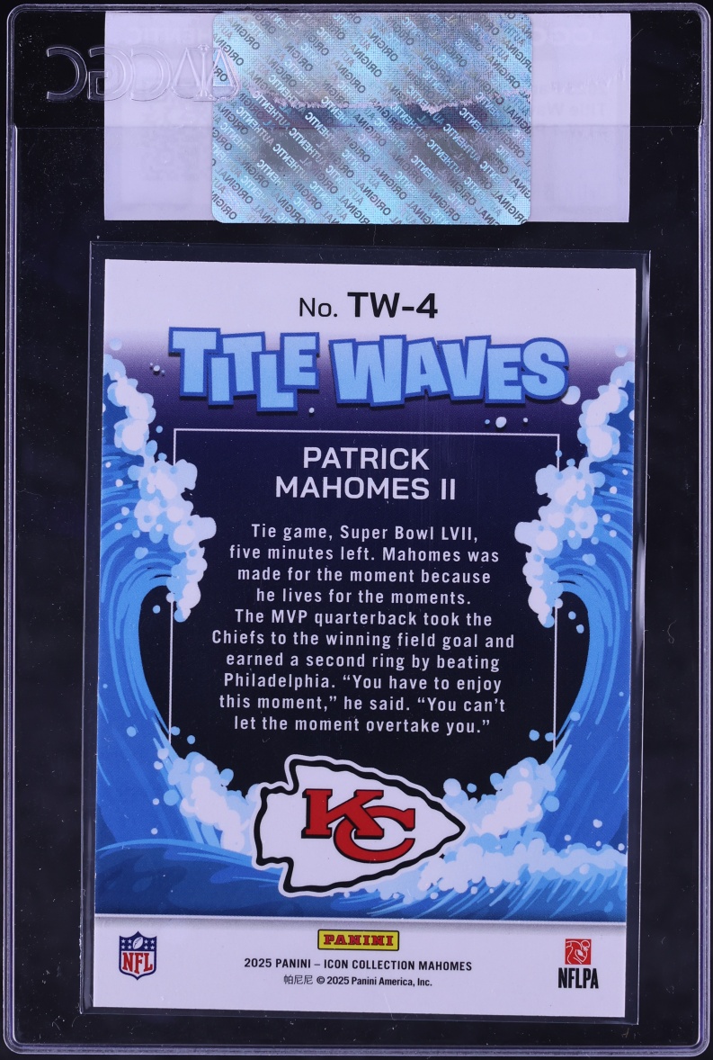 2025 Panini Icon Collection Mahomes Title Waves Patrick Mahomes II #TW-4 CGC AUTH