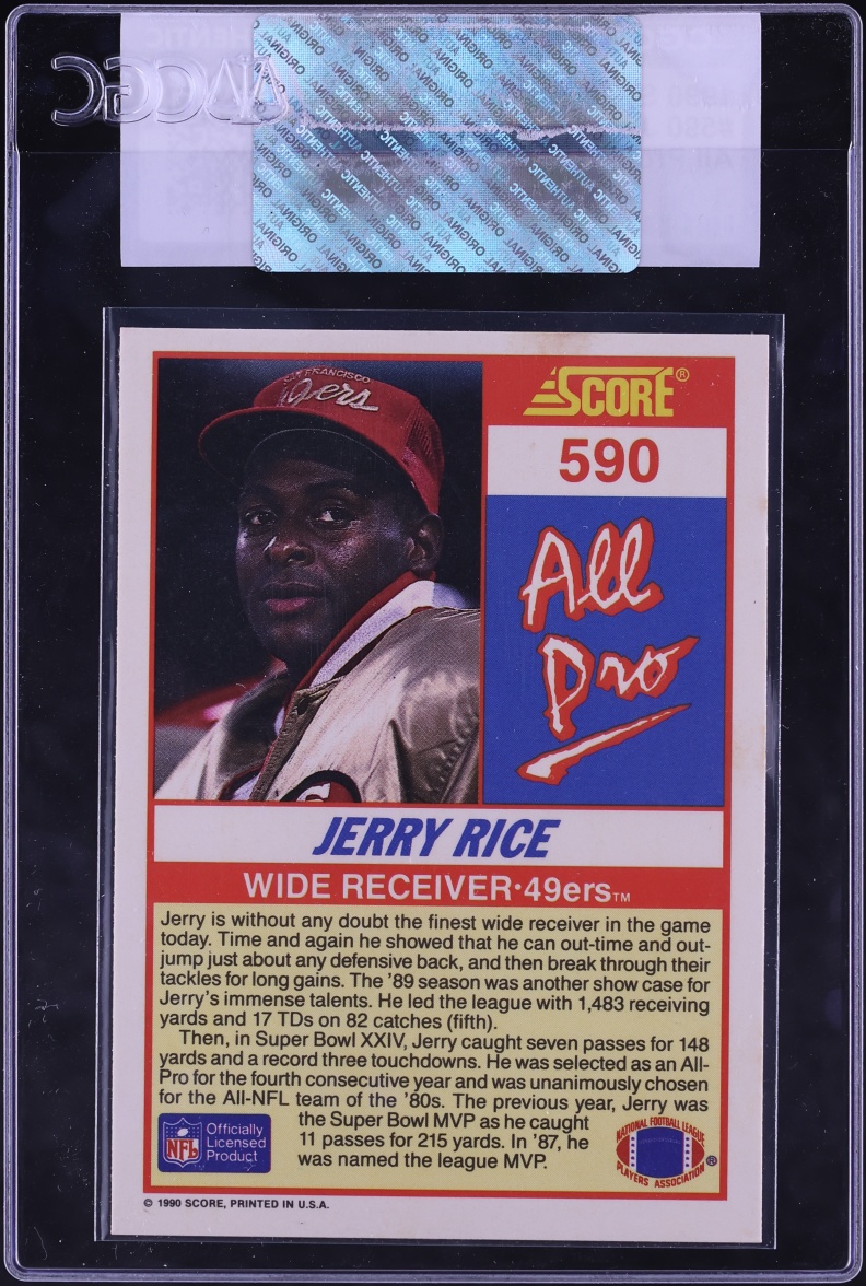 1990 Score All Pro Jerry Rice #590 CGC AUTH