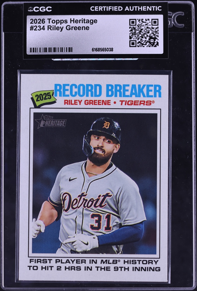 2026 Topps Heritage Riley Greene #234 CGC AUTH