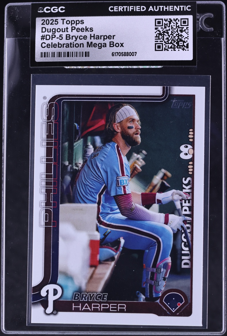 2025 Topps Dugout Peeks Celebration Mega Box Bryce Harper #DP-5 CGC AUTH
