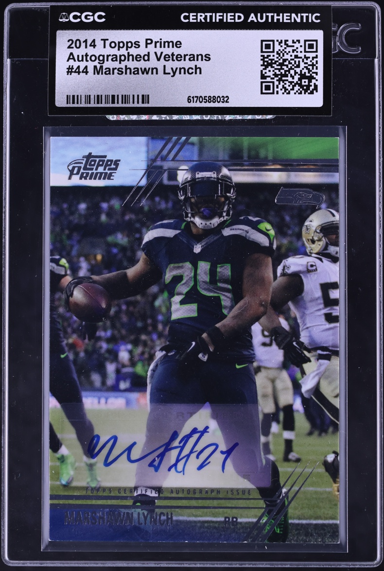 2014 Topps Prime Veterans Marshawn Lynch AUTO #44 CGC AUTH