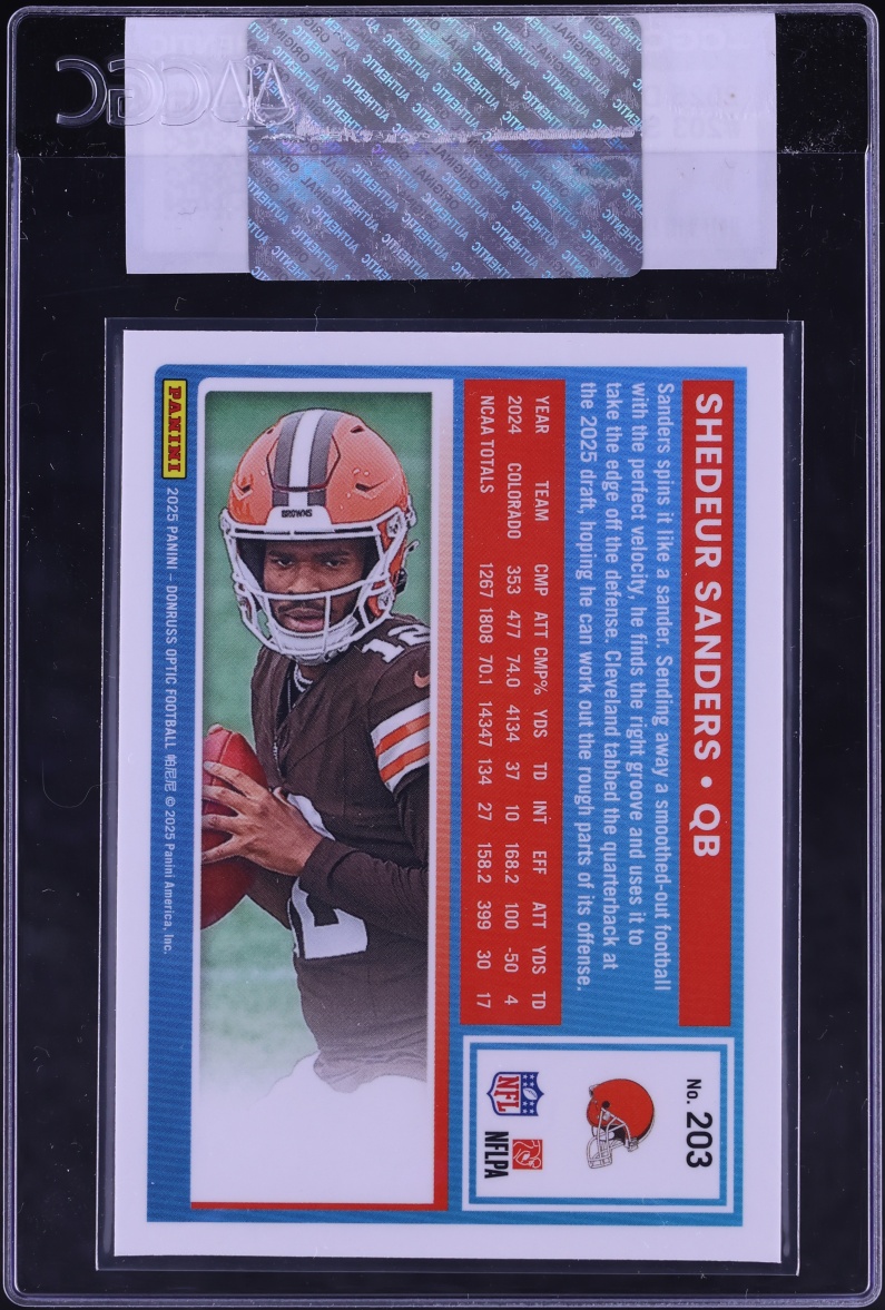 2025 Donruss Optic Shedeur Sanders ROOKIE #203 CGC AUTH