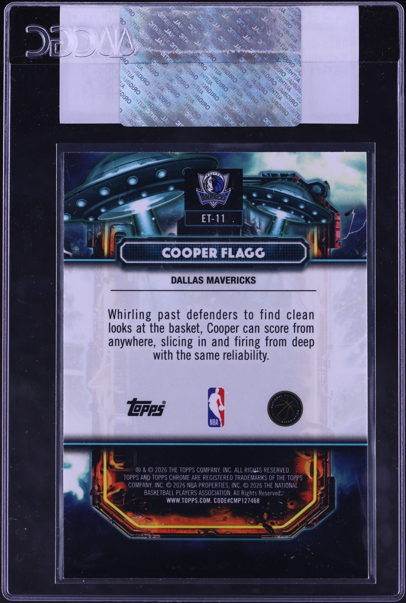 2025 Topps Chrome Cosmic Extraterrestrial Talent Cooper Flagg ROOKIE #ET-11 CGC AUTH