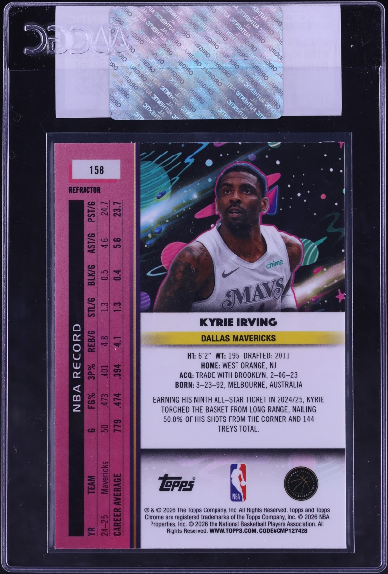2025 Topps Chrome Cosmic Refractor Kyrie Irving #158 CGC AUTH