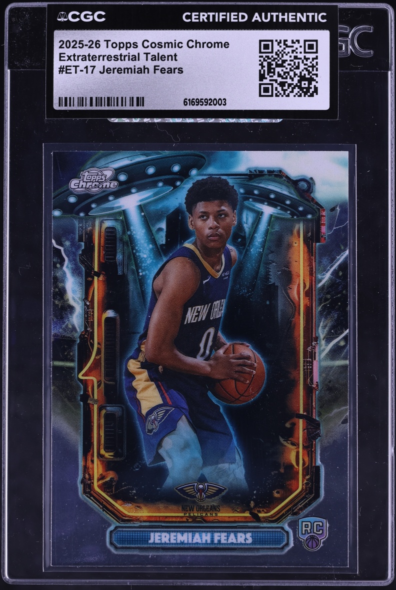2025 Topps Chrome Cosmic Extraterrestrial Talent Jeremiah Fears ROOKIE #ET-17 CGC AUTH