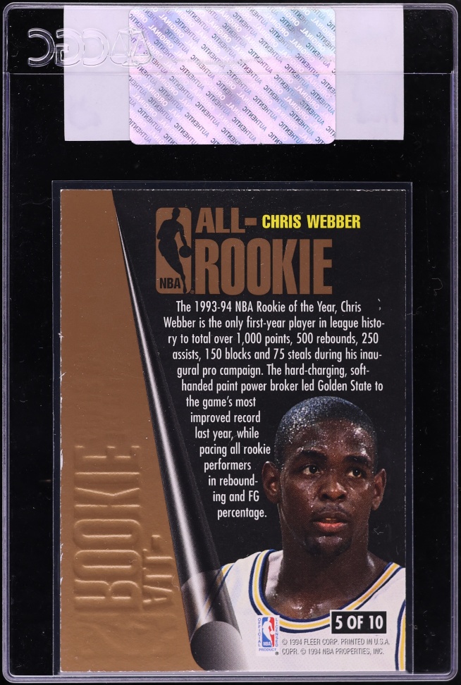 1994 Ultra NBA All Rookie Team Chris Webber #5 CGC AUTH