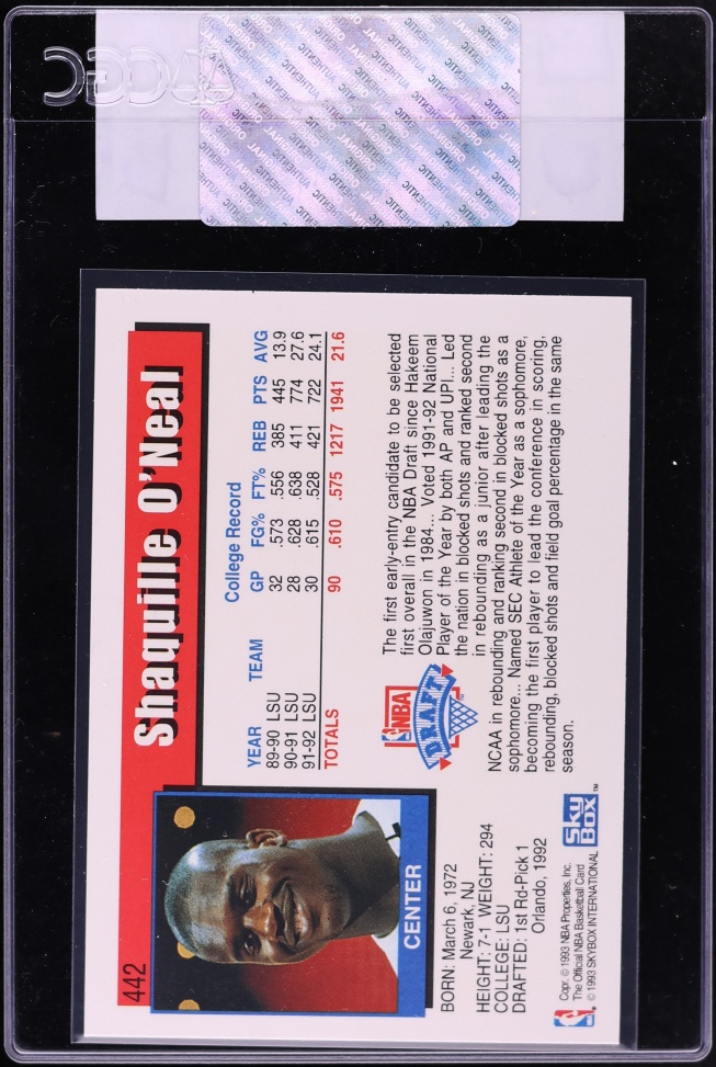 1992 Hoops Shaquille O'Neal ROOKIE #442 CGC AUTH