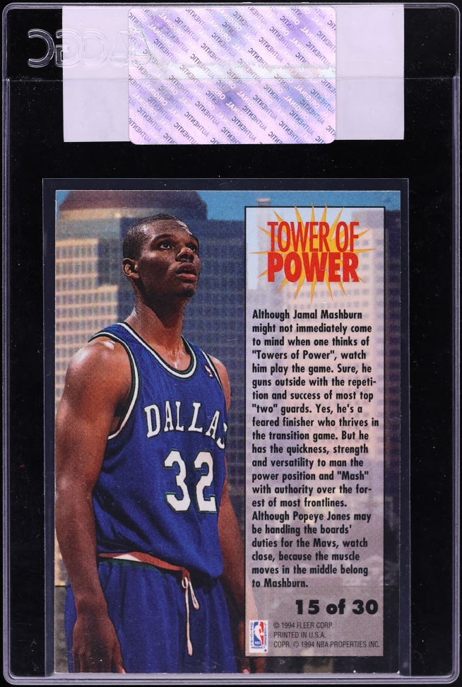 1993 Fleer Tower Of Power Jamal Mashburn #15 CGC AUTH
