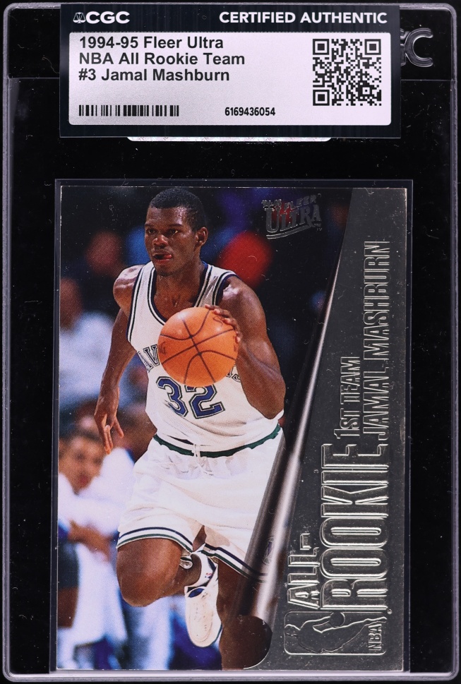 1994 Fleer Ultra NBA All Team Jamal Mashburn ROOKIE #3 CGC AUTH